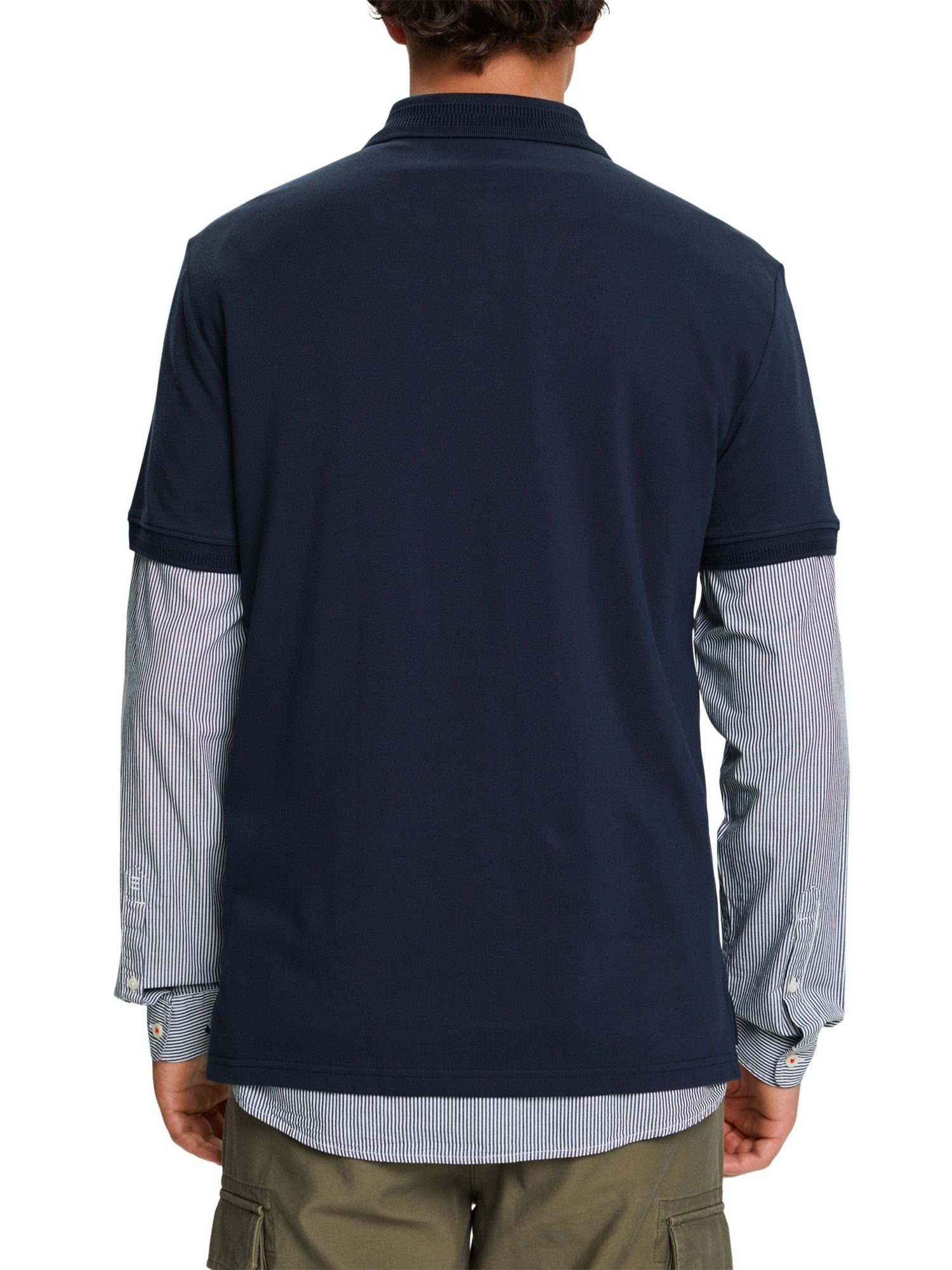 Esprit NAVY Poloshirt Baumwoll-Piqué aus Poloshirt