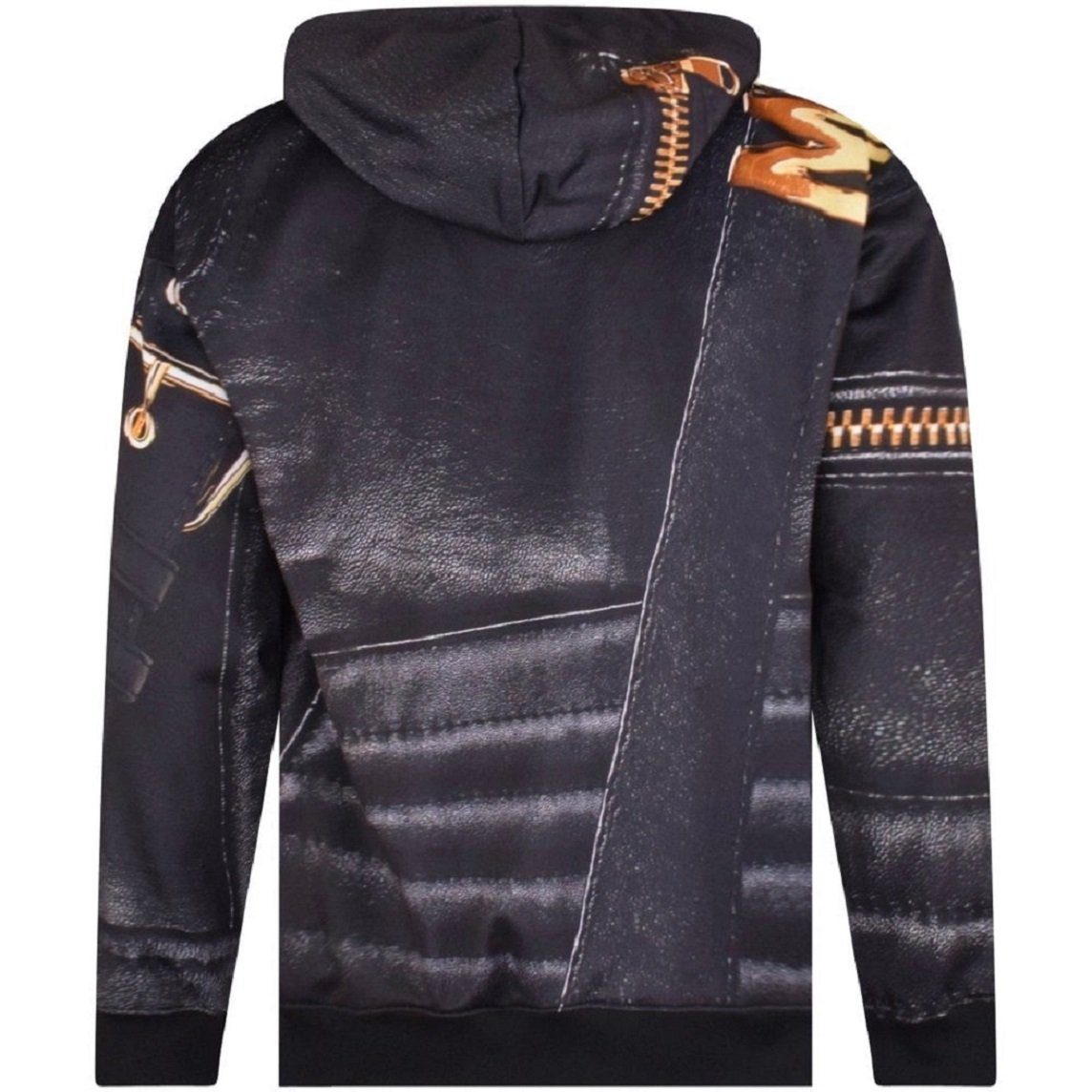 Moschino Hoodie Moschino Herren Pullover, MOSCHINO Macro Biker Zip Pullover Hoodie