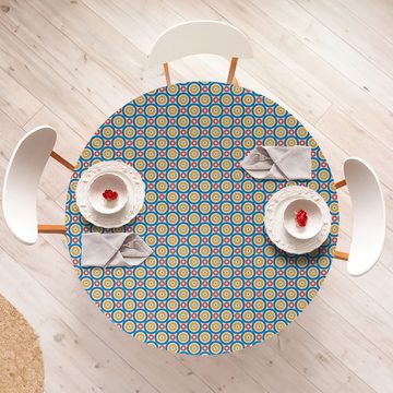 Abakuhaus Tischdecke Rundum-elastische Stofftischdecke, Retro Große Kleine Kreise und Punkte