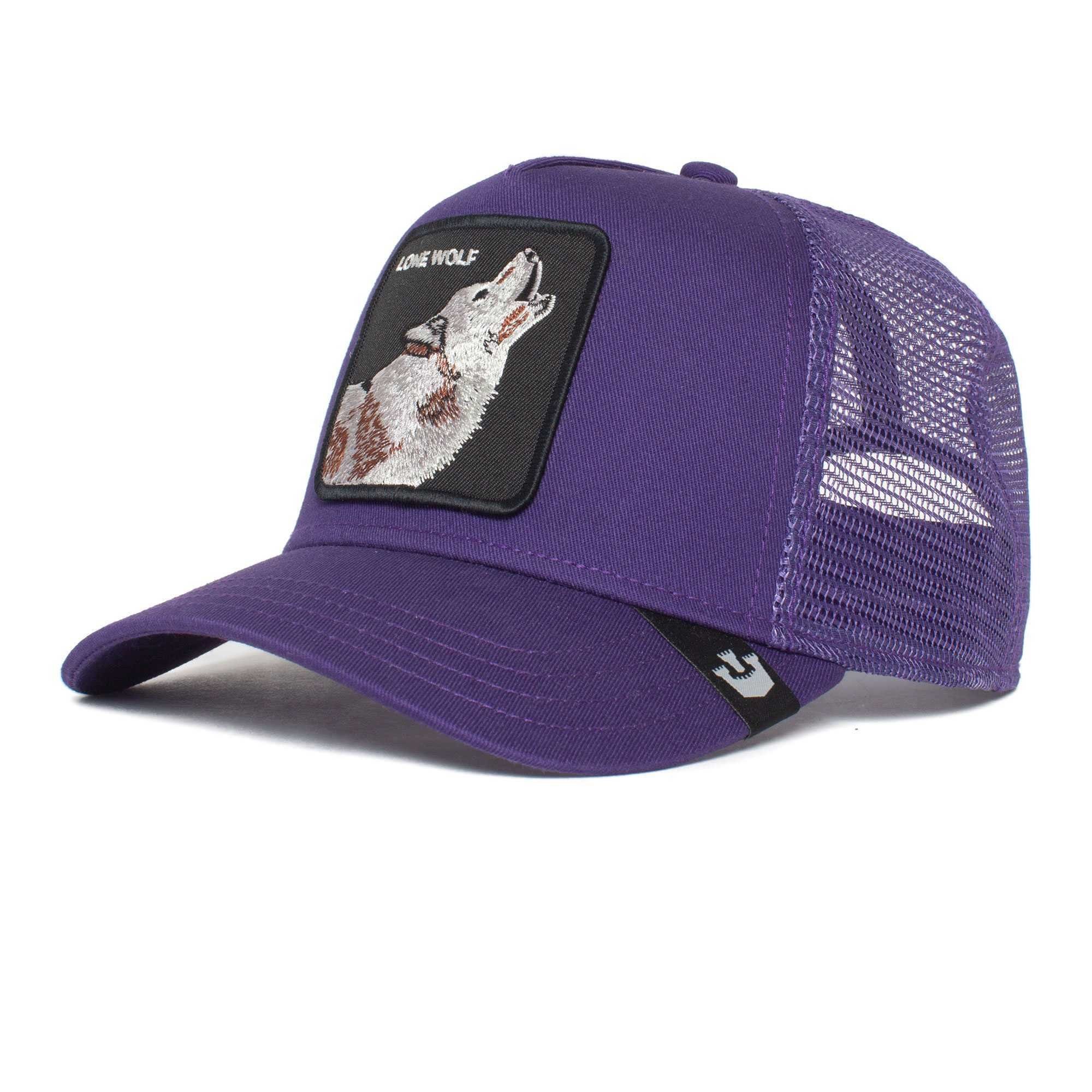 Cap - Kappe, Frontpatch, Baseball The Cap Size GOORIN One Wolf Unisex Bros. Lone Trucker purple