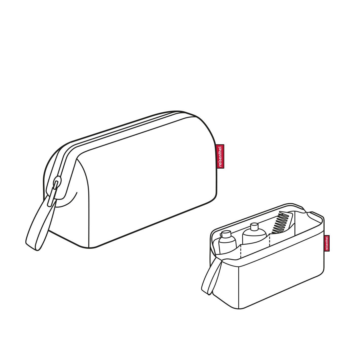 REISENTHEL® Kulturbeutel, Set toiletbag Kulturtasche und travelcosmetic dots Punkte
