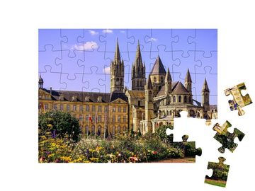 puzzleYOU Puzzle Abtei von St. Etienne, Basse-Normandie in Calvados, 48 Puzzleteile, puzzleYOU-Kollektionen Frankreich