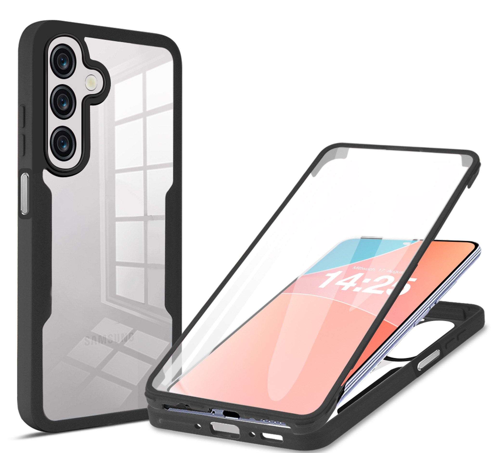 Tec-Expert Handyhülle 360 Grad Hülle für Samsung Galaxy A26 5G 6.5 Zoll, 6.5, Rundum Schutz Cover Case Hülle robust