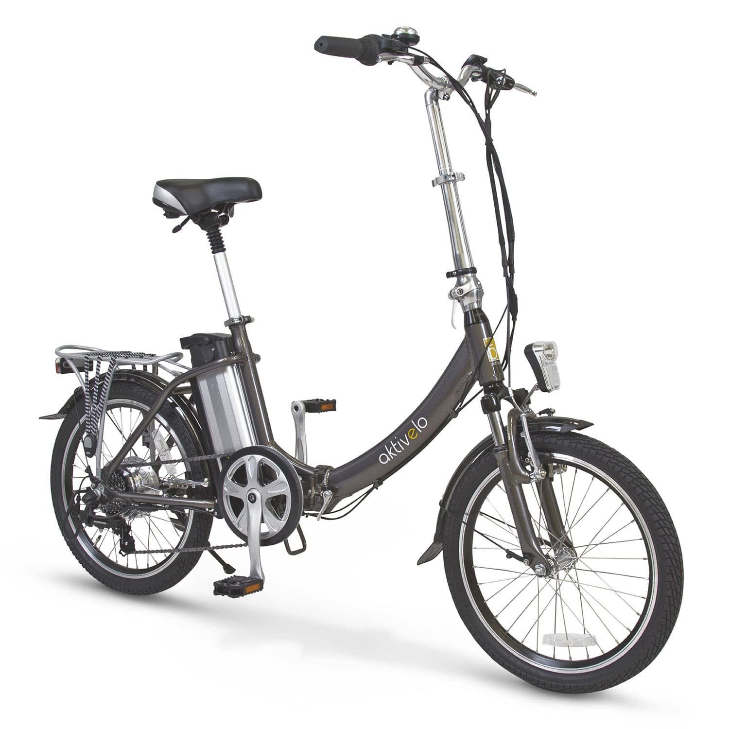 aktivelo Faltrad für Herren & Damen 20 Zoll, elektro mit Felgenbremse, 6 Gang, Kettenschaltung, Klapprad mit wartungsfreiem 250W Mittelmotor & 5 Unterstützungsstufen