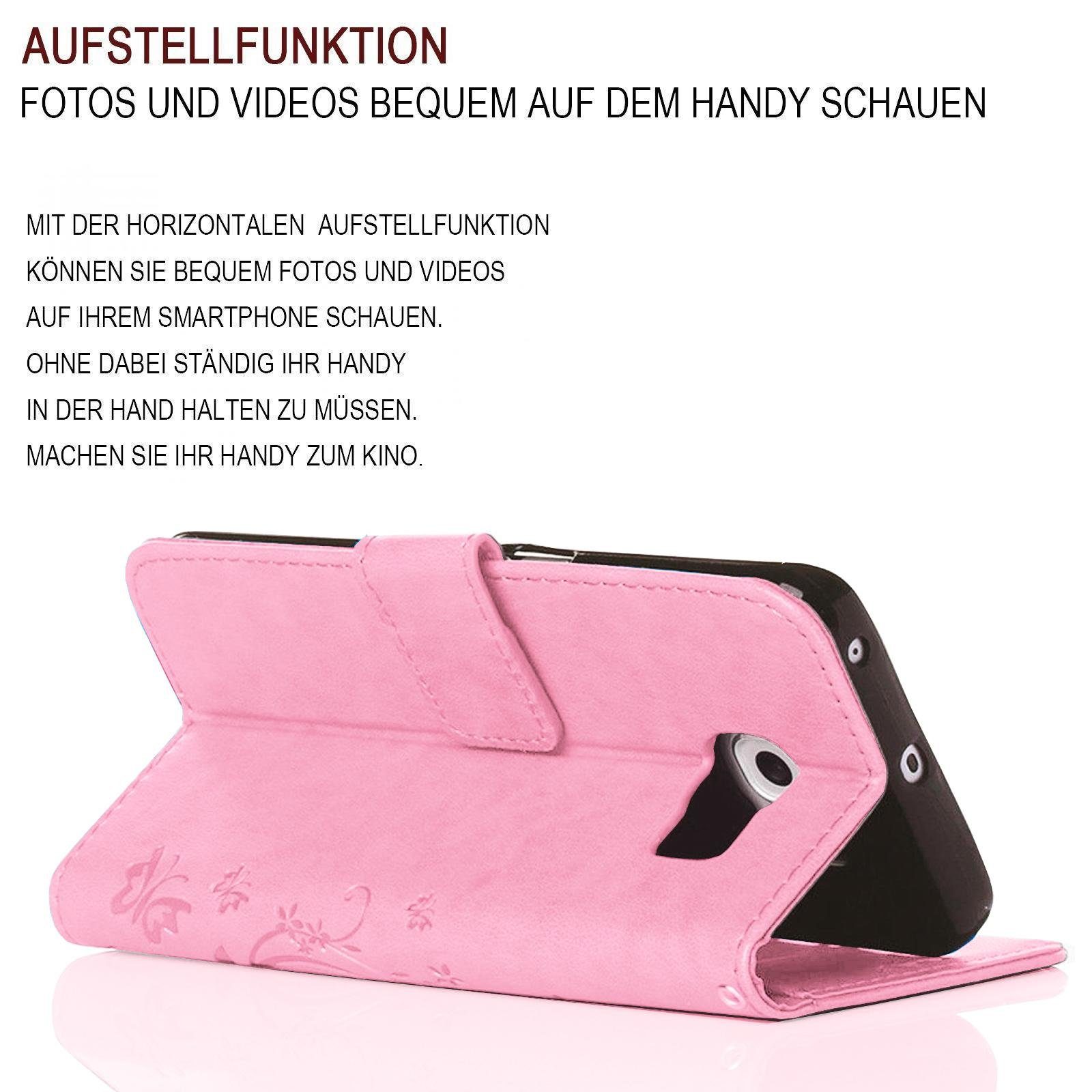 Numerva Handyhülle Bookstyle Flower für Xiaomi Redmi 12C, Handy Tasche Schutzhülle Klapphülle Flip Cover mit Blumenmuster