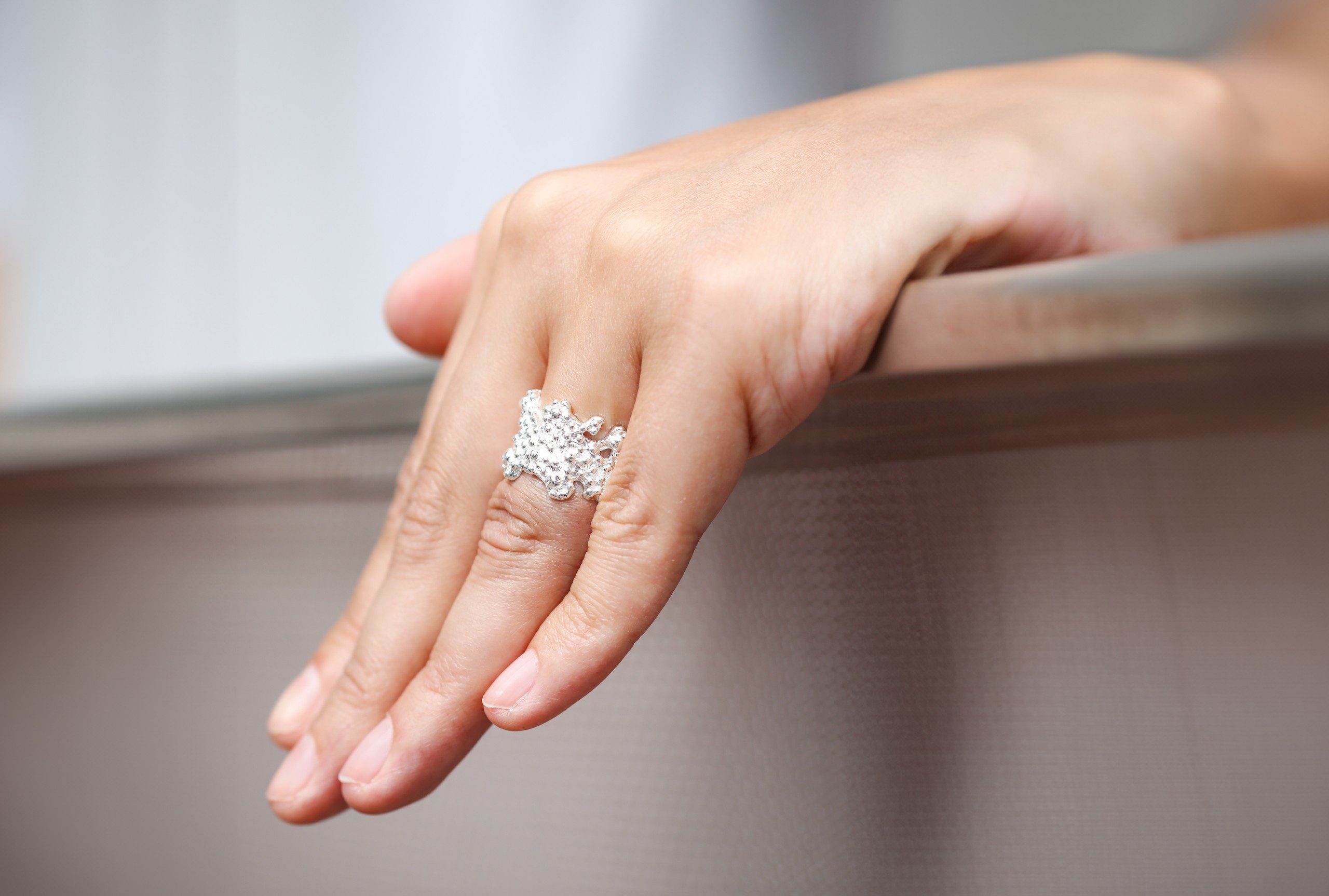 SILBERMOOS Silberring Designring "Auf den Punkt genau", 925 Sterling Silber