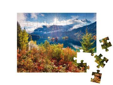 puzzleYOU Puzzle Herbstlandschaft an Eibsee, Deutschland, 48 Puzzleteile, puzzleYOU-Kollektionen Zugspitze