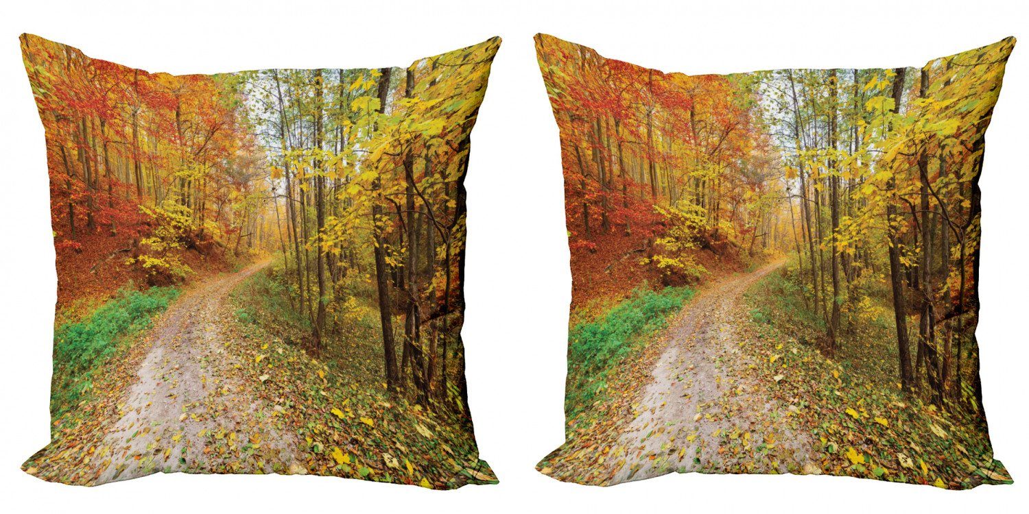 Kissenbezüge Modern Accent Doppelseitiger Digitaldruck, Abakuhaus (2 Stück), Fallen Bunte Herbstlandschaft