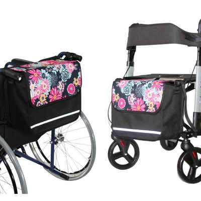 Seniori Gehstock SENIORI Rollator / Rollstuhl Tasche Rollatortasche Rollstuhltasche, 4F. Blumen - Flex