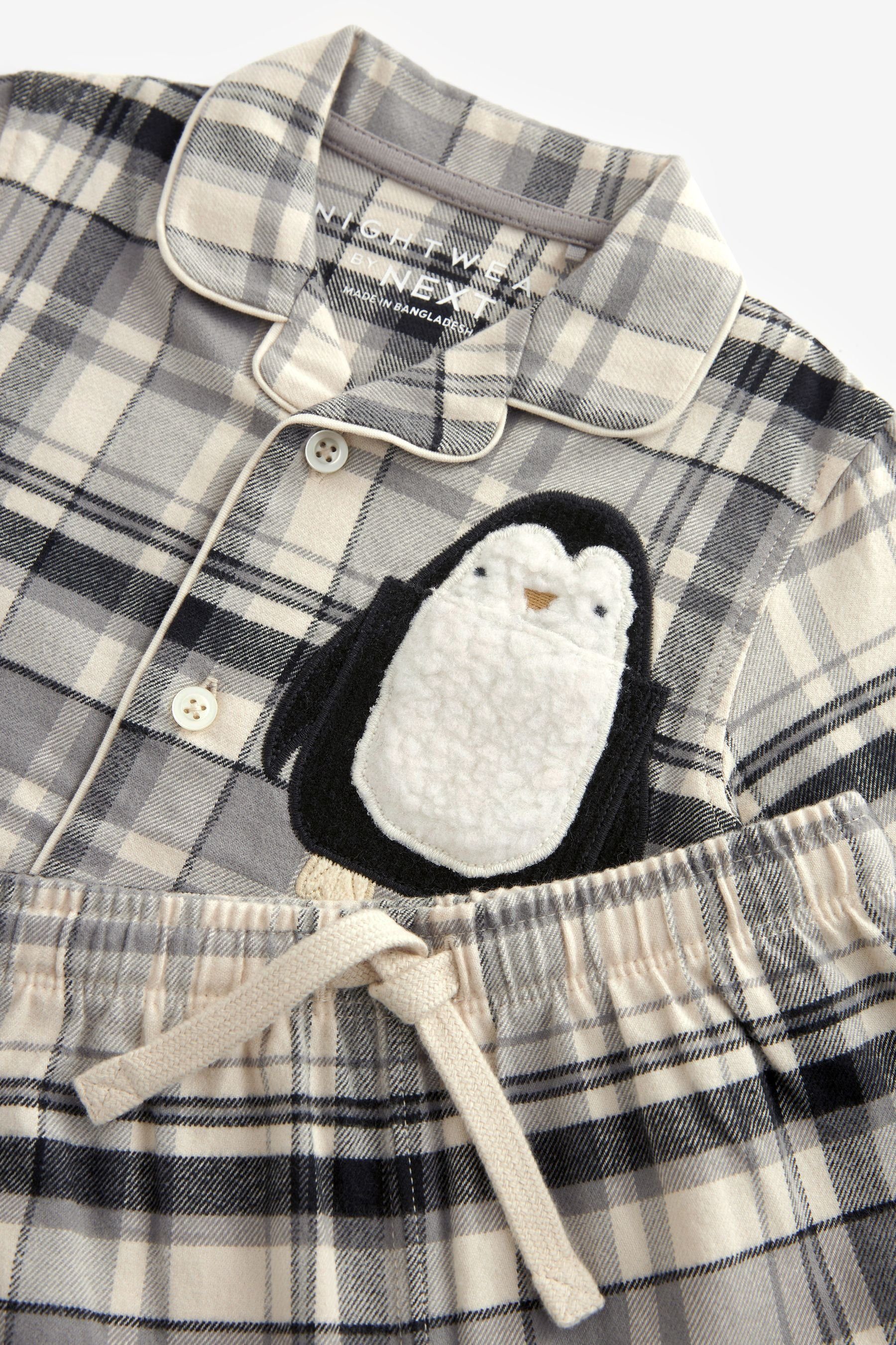 tlg) Penguin Neutral/Black Pyjama Pyjama durchgehender Next Knopfleiste mit (2
