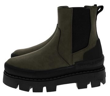 Buffalo RAVEN CHELSEA MID Grün Stiefelette Modische Damen Chelsea Boot