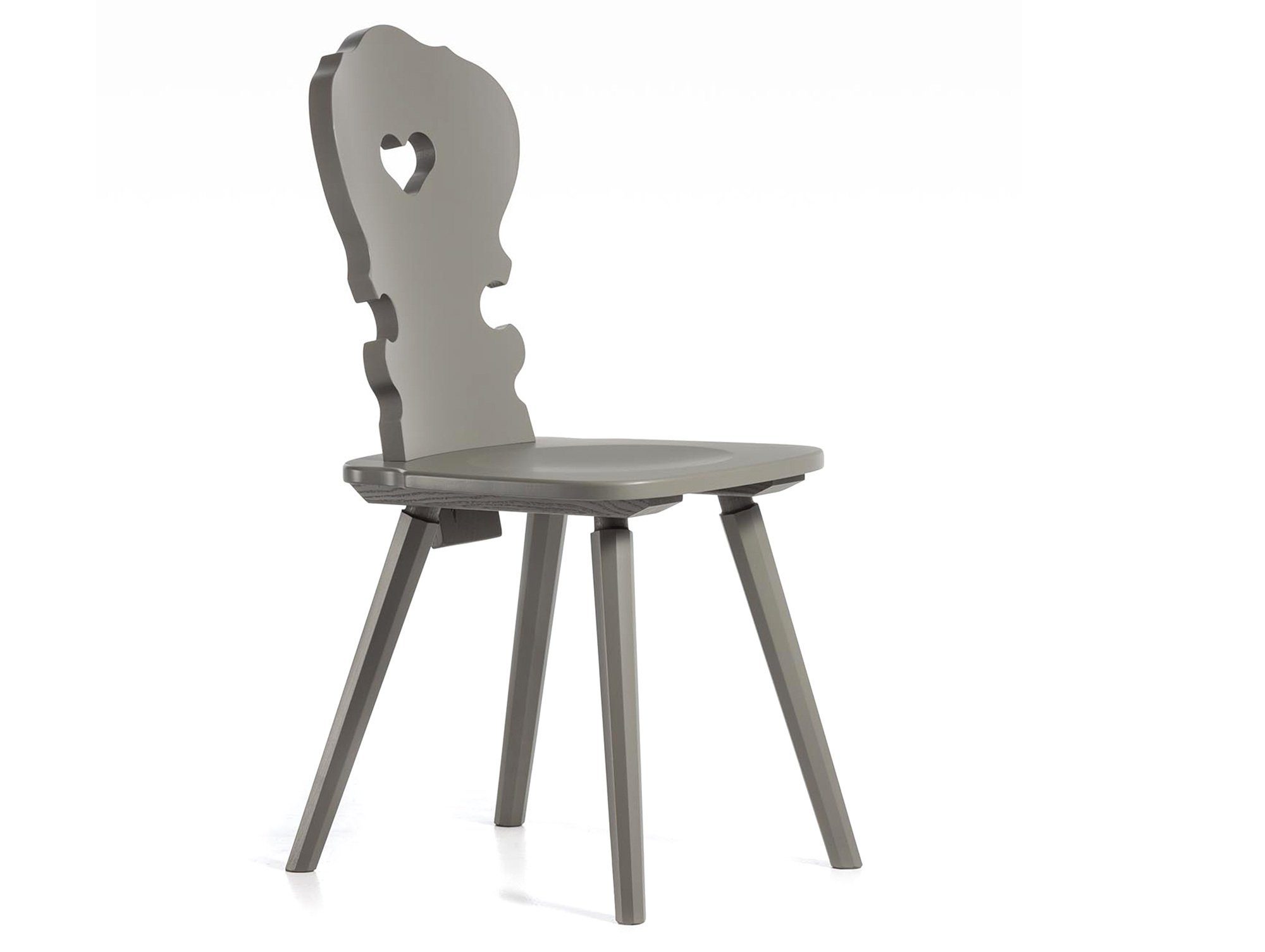 Moebel-Eins Esszimmerstuhl, VALERIO Stuhl, Material Massivholz, Fichte lackiert grau