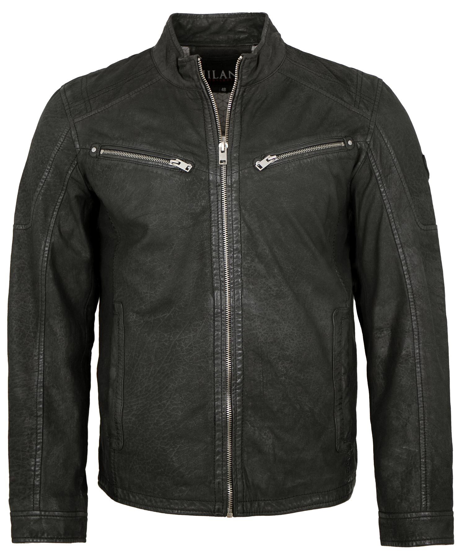 Jilani Lederjacke Ventura Jilani - Herren Lederjacke Kapuze Nubukleder schwarz