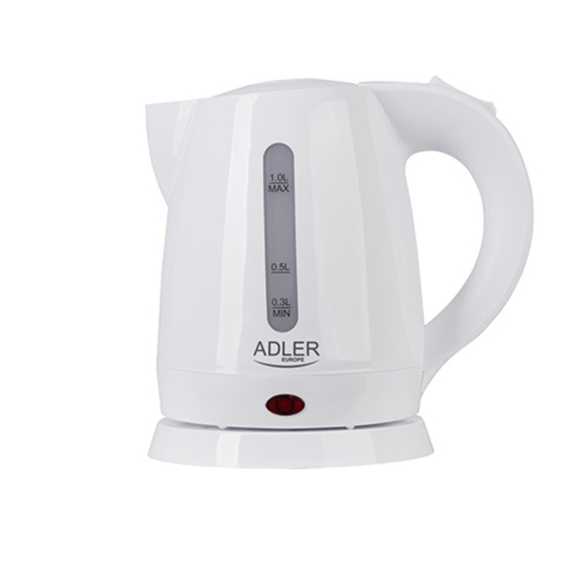 Adler Wasserkocher AD 1272 Wasserkocher 1 L mit 360°-Sockel, 1600 W - Weiß, 1 l