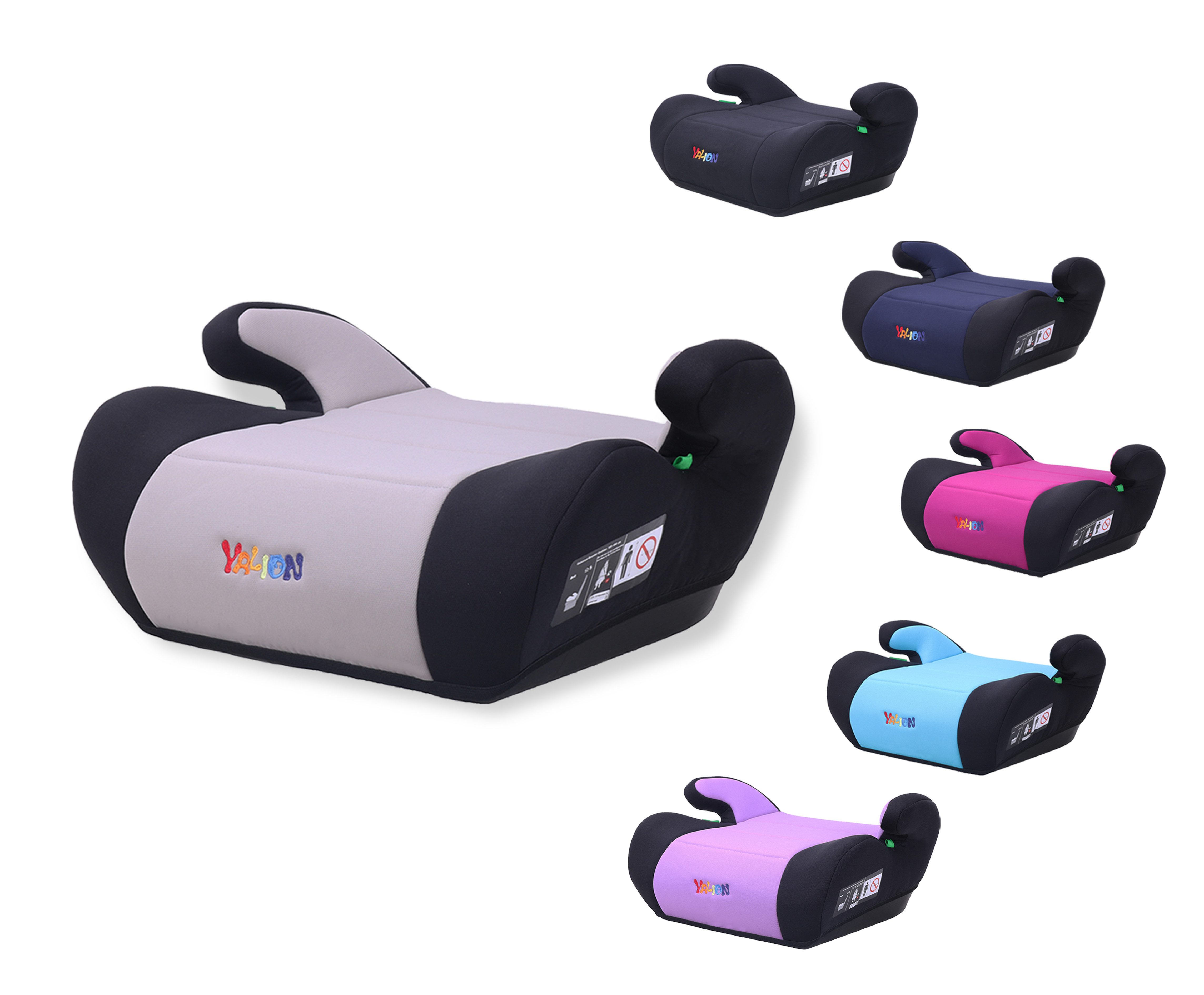 Yalion Kindersitzerhöhung Kindersitzerhöhung ECE R129/03 Sitzerhöhung für Kinder von 125–150 cm, ab: ca.6Jahren, bis: 10Jahren, (i-Size Autositz für Kinder Lila)