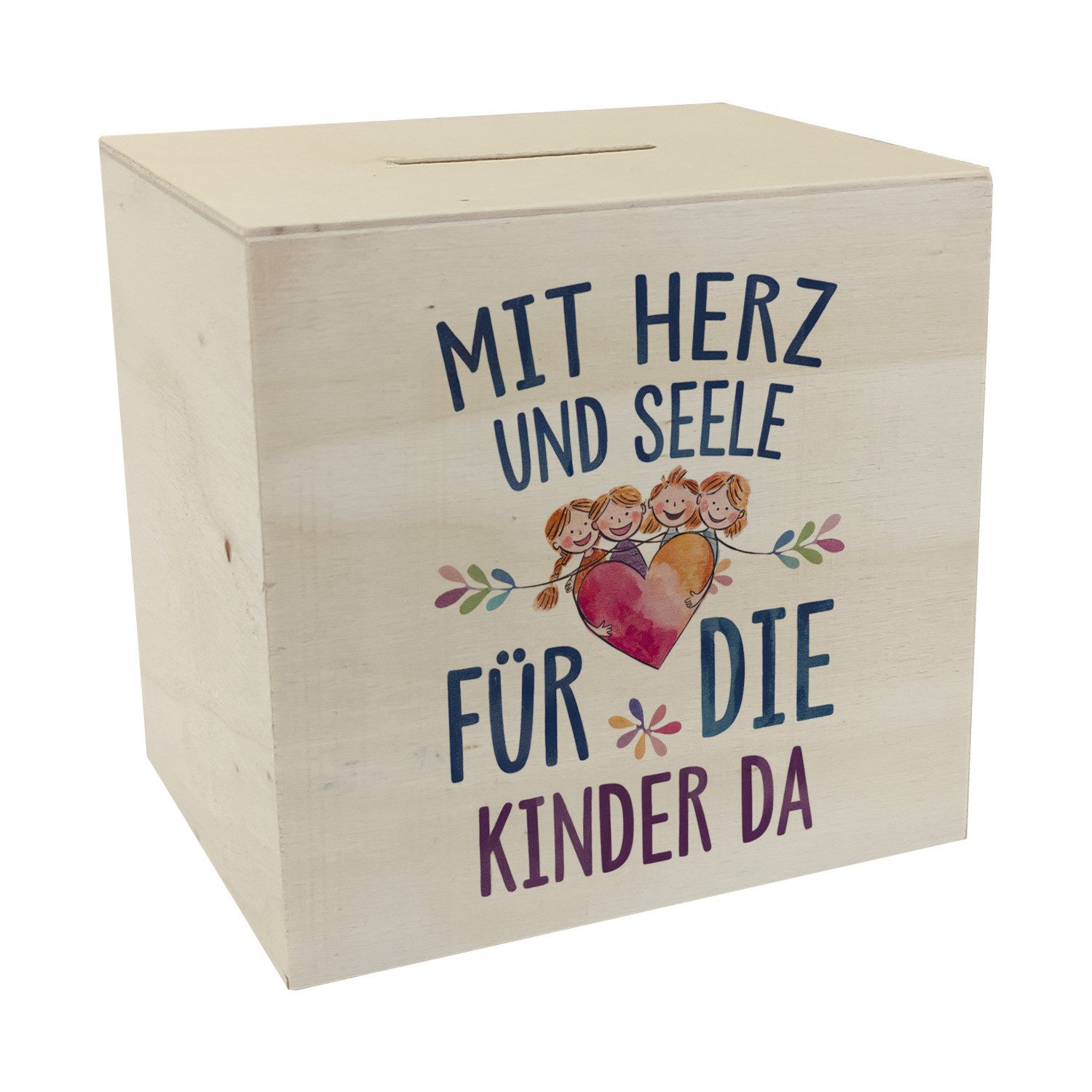 Spardose Mit Herz für Kinder da Spardose aus Holz Herz Umarmt Kinder