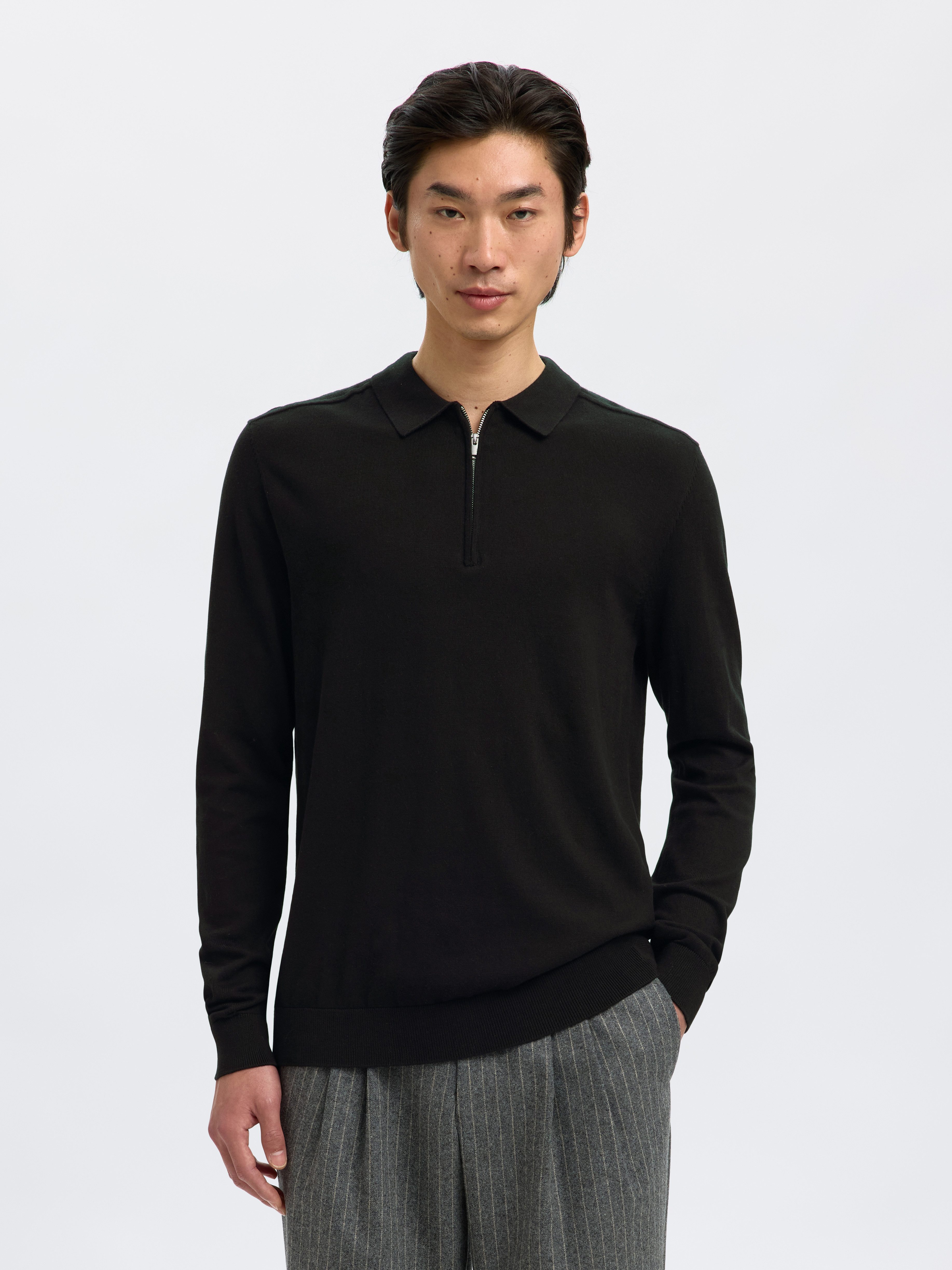 Selected Polokragenpullover SLHBERG LS HALF ZIP günstig online kaufen