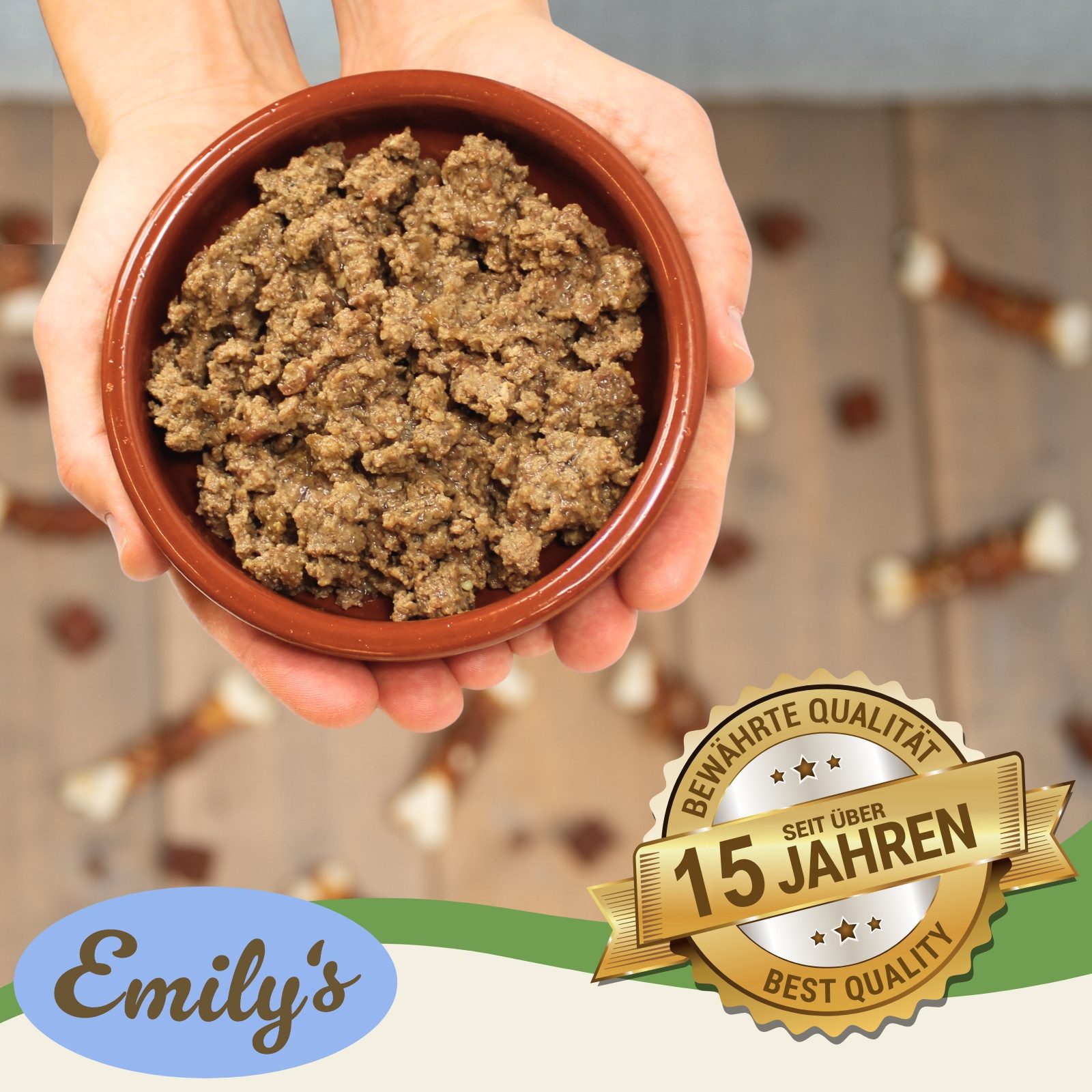 Lecker.Pet 18 x 400 g Lecker.Pet® Balu's, Emily's & Leo's Saftige Fleischmahlzeit Huhn, Nassfutter für: Katze