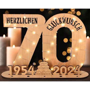 Novzep Deko-Buchstaben Große Holzzahl, Bastelornamente aus Holz mit Lichterketten, für Wanddekoration, DIY-Projekt, Geburtstags-Hochzeitsparty-Dekoration