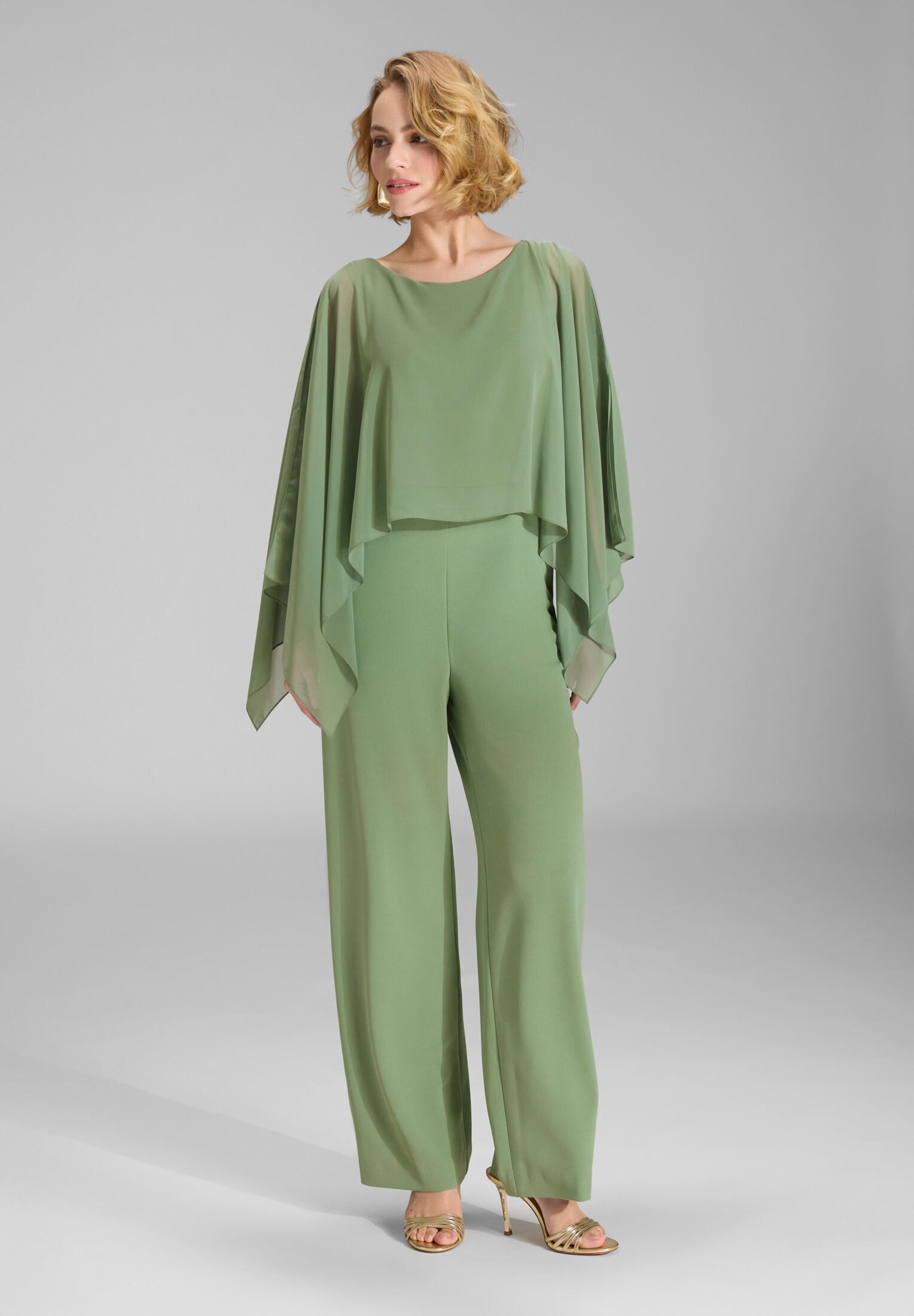 SWING Jumpsuit - Jumpsuit mit Chiffon Cape Oberteil in lockerer Passform