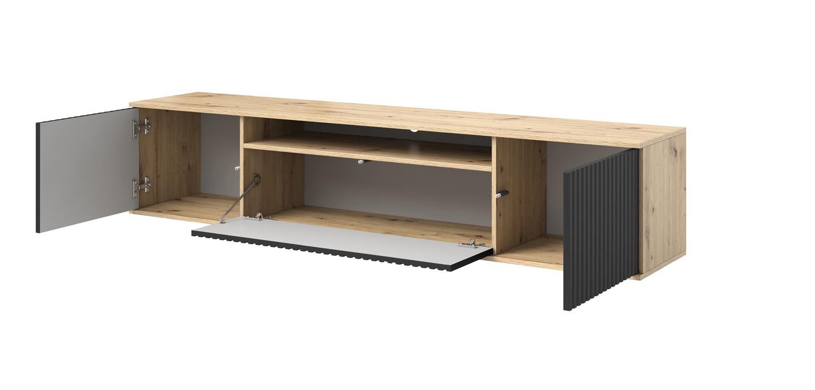 Compleo TV-Schrank 200 cm breit,Hängendes TV-Lowboard oder auf hohen Füßen