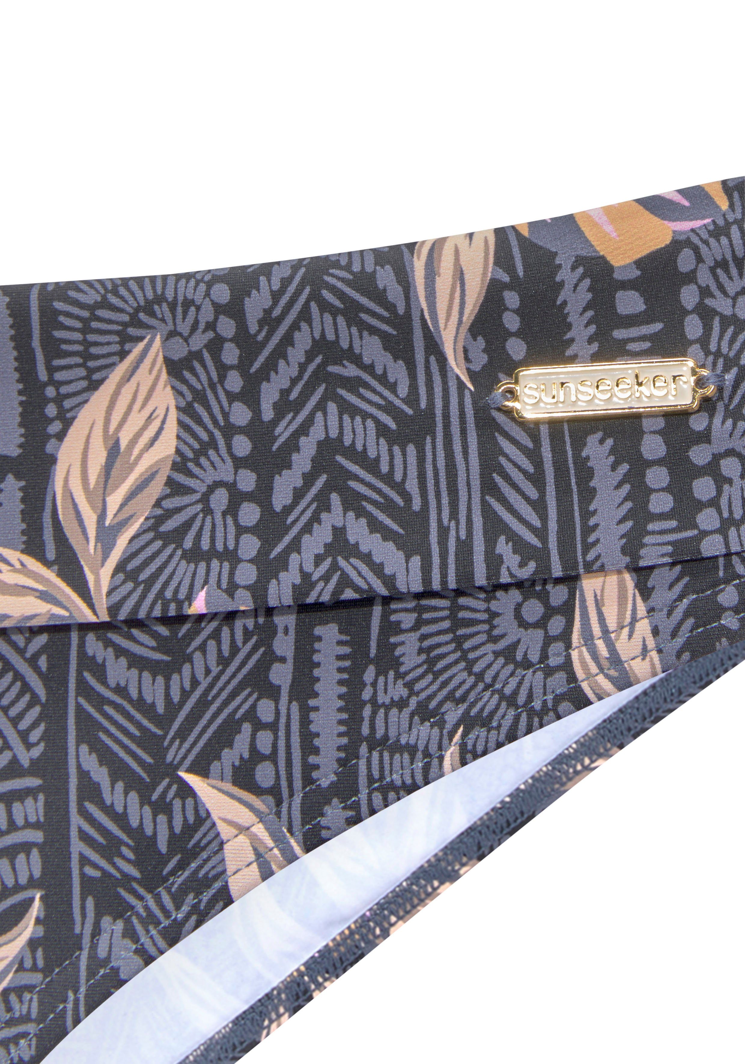 Sunseeker Bandeau-Bikini mit grafisch-floralem Muster – Bild 4 von 5