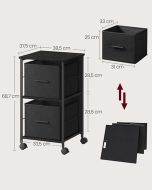 VASAGLE Aktenschrank Rollcontainer mit 2/3 Schubladen, Druckerständer, für A4-, Letter-Format