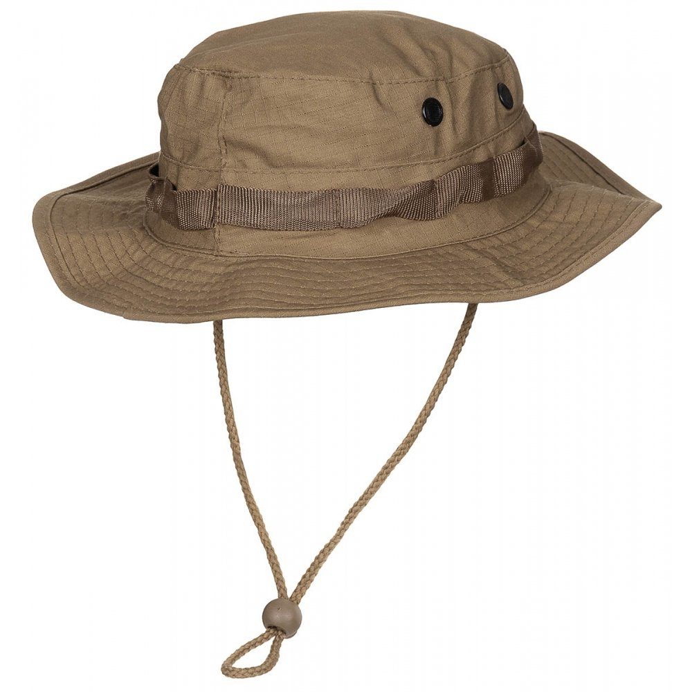 MFH Outdoorhut US GI Buschhut, Kinnband, GI Boonie, Rip Stop, coyote tan - XXL (Packung) umlaufende Schlaufen