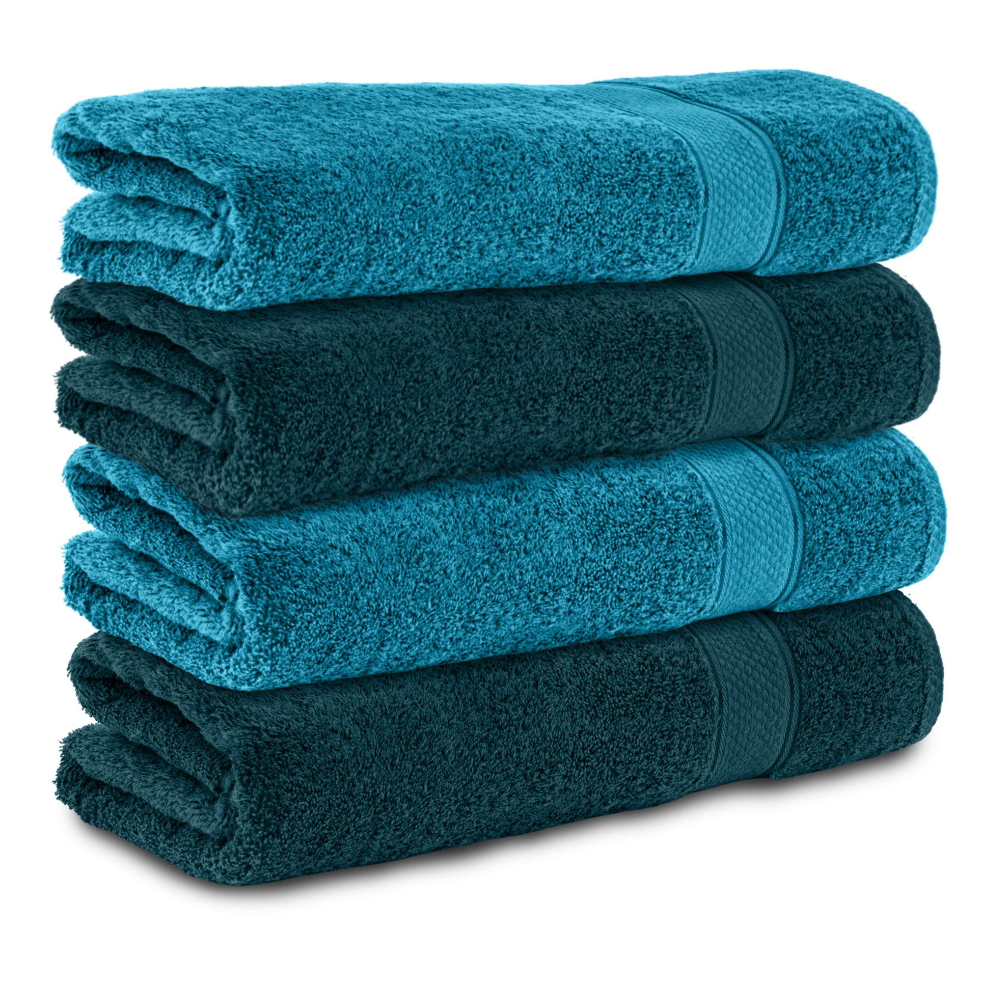 Komfortec Badetücher 100% Baumwolle, 470 g/m², Frottee (4-St), Handtücher 70x140 cm Set, Weich
