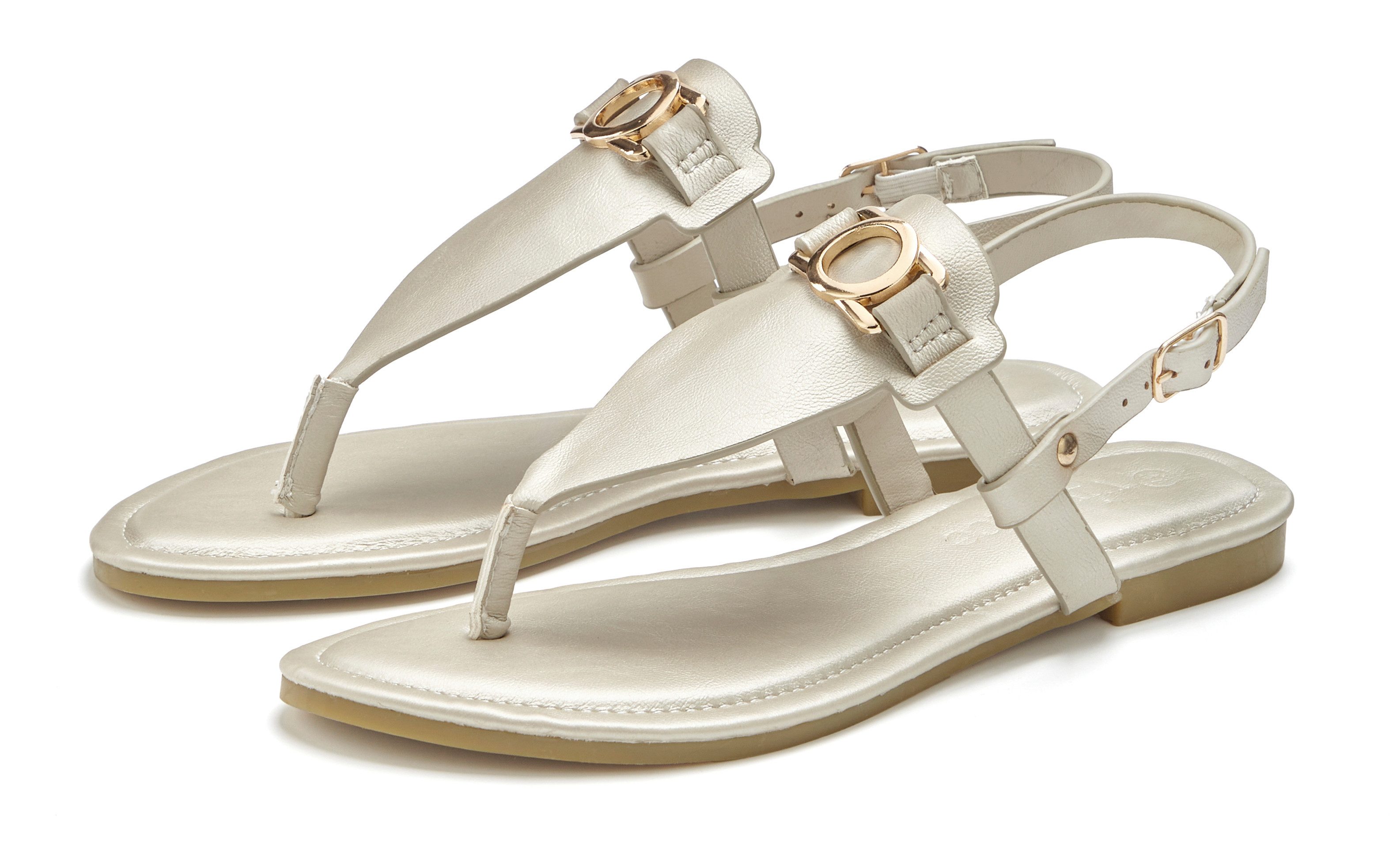 Vivance by Lascana Sandale, Sommerschuh, Pantolette, Zehentrenner NEU mit Schmuckelement & weicher Innensohle VEGAN