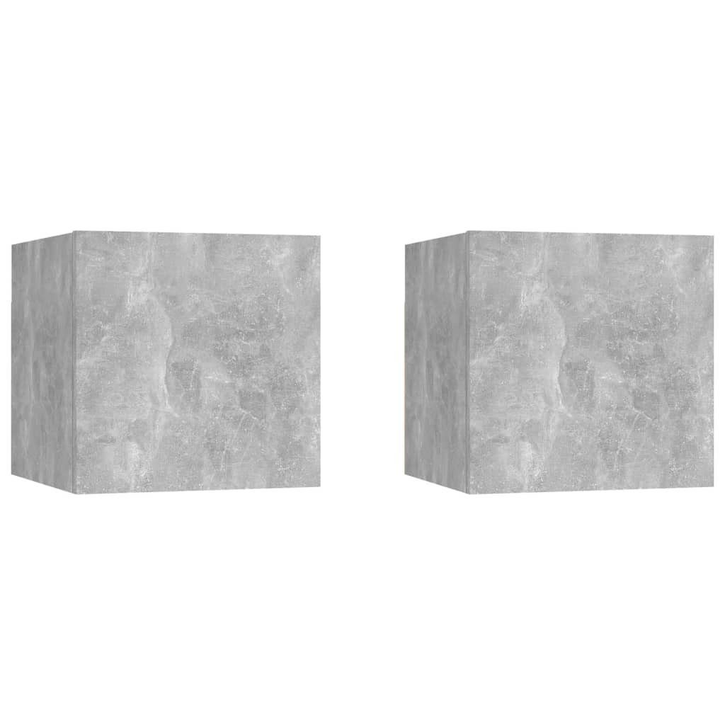furnicato Nachttisch Тумбочки 2 Stk. Betongrau 30,5x30x30 cm Holzwerkstoff (1-St)
