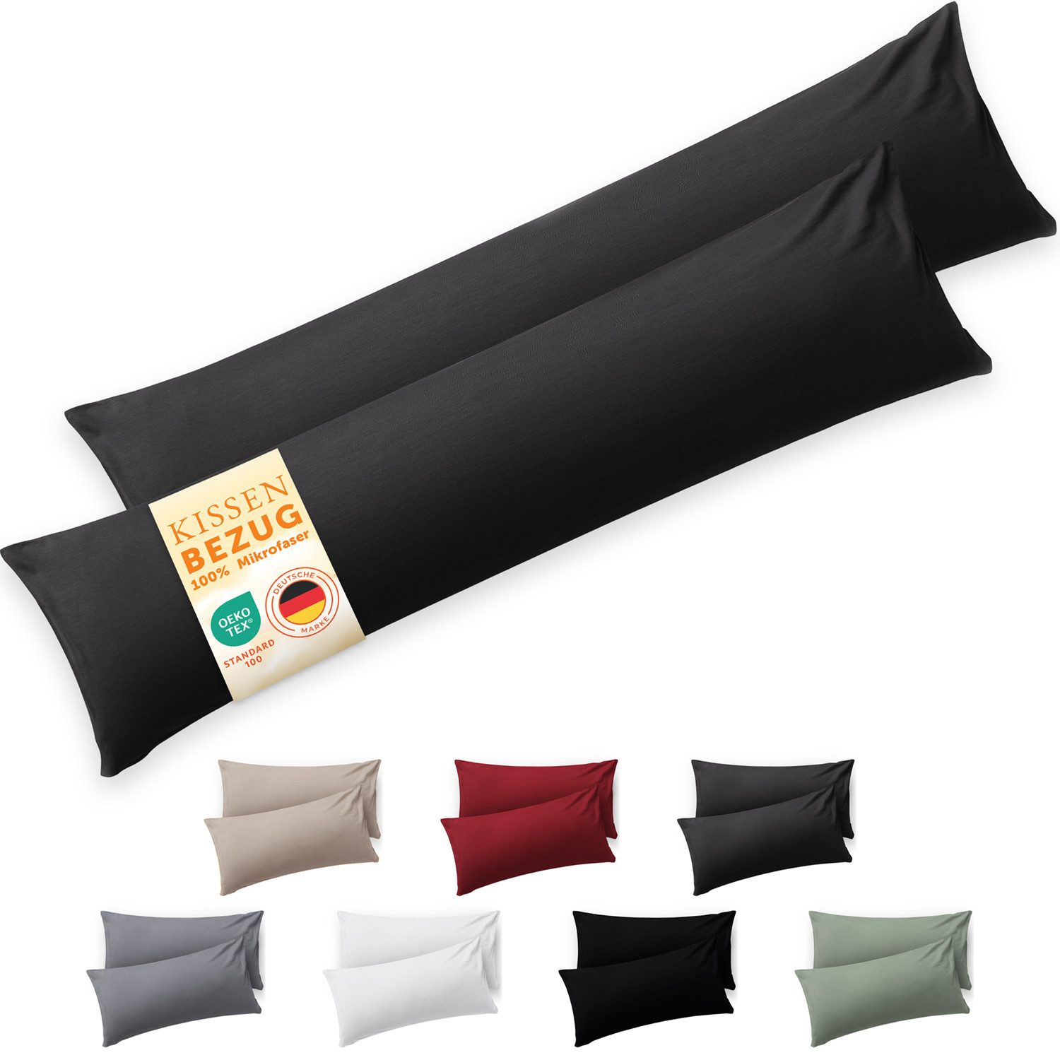 Blumtal Kissenbezüge aus gebürstetem Mikrofaser-Gewebe - Oeko-TEX zert. Kissenbezüge, (2 Stück), mit Reißverschluss oder Verschlusslasche