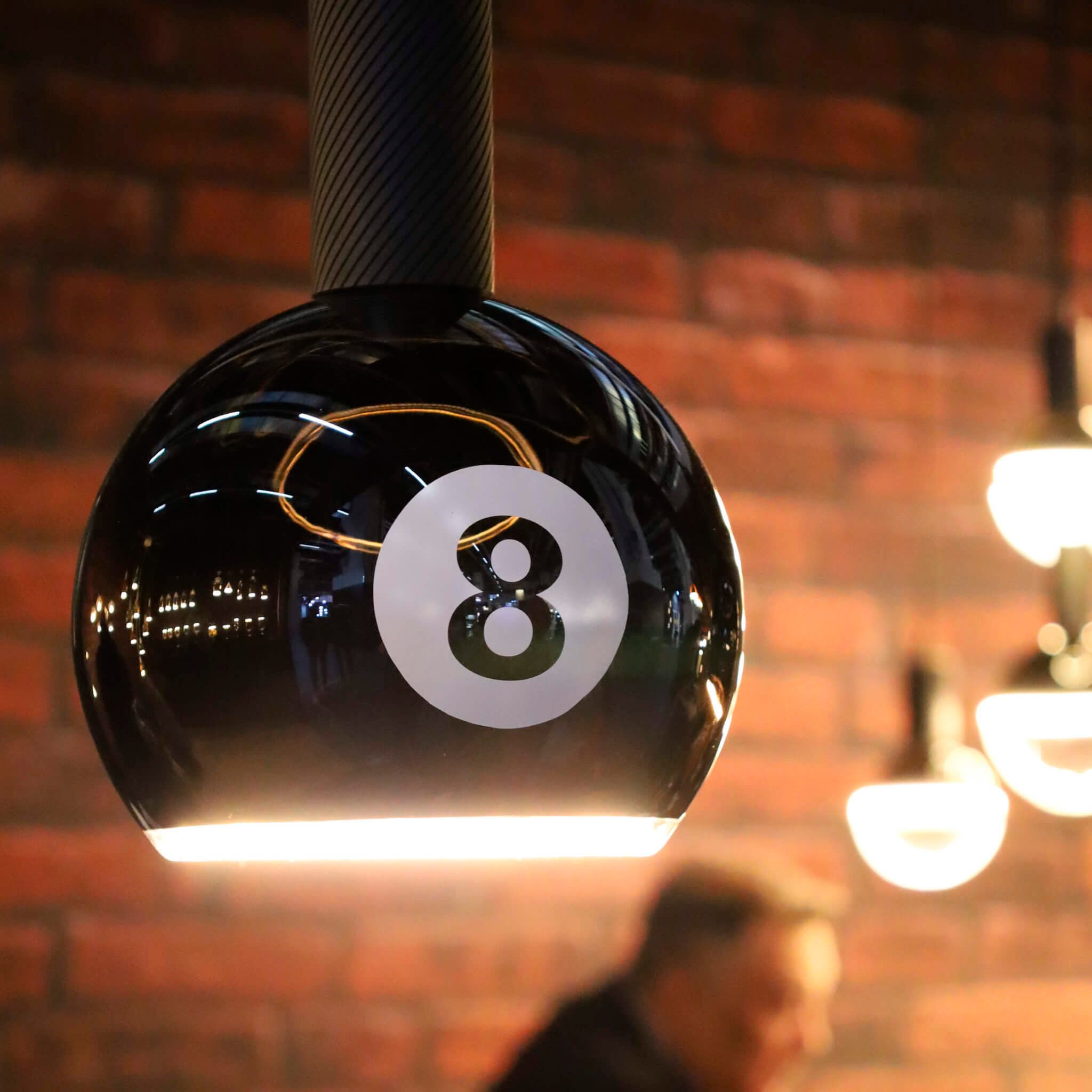SEGULA LED-Leuchtmittel LED Floating Billard 200 black 8, E27, 1 St., Extra-Warmweiß, handmade