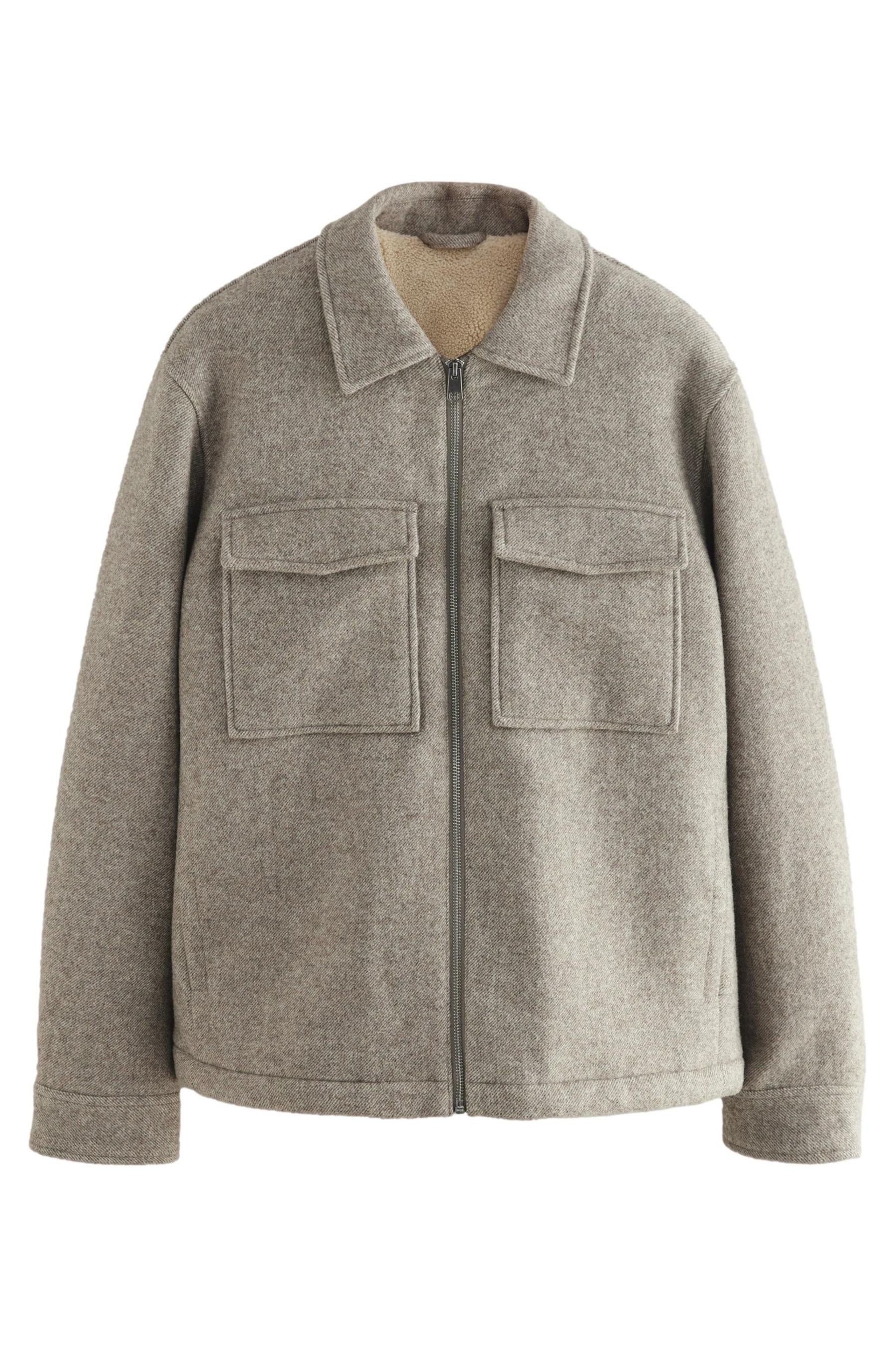 Hemdjacke Hemdjacke mit Reißverschluss hoher Wollanteil