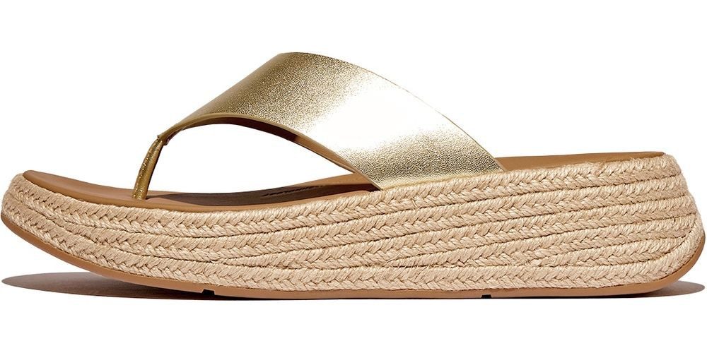 Fitflop F-Mode Espadrille Leather Flatform T/Post Sandals Sandale günstig online kaufen