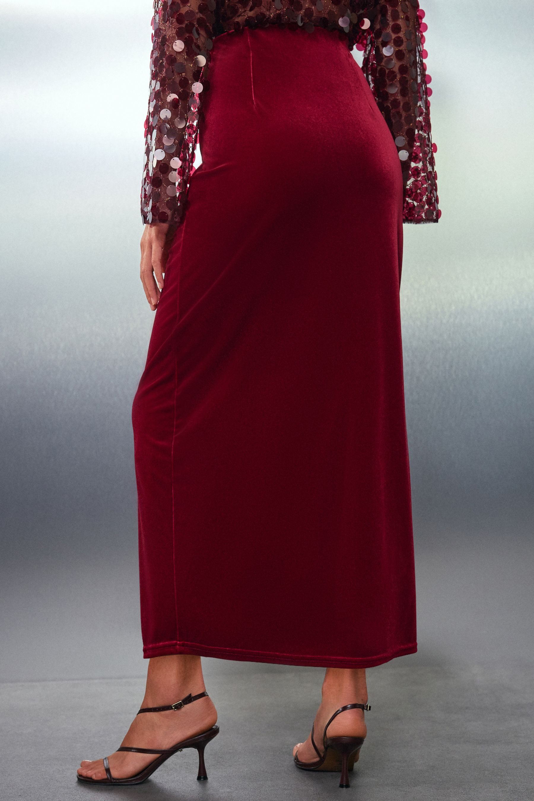 Next Maxirock Enger langer Samtrock (1-tlg) günstig online kaufen