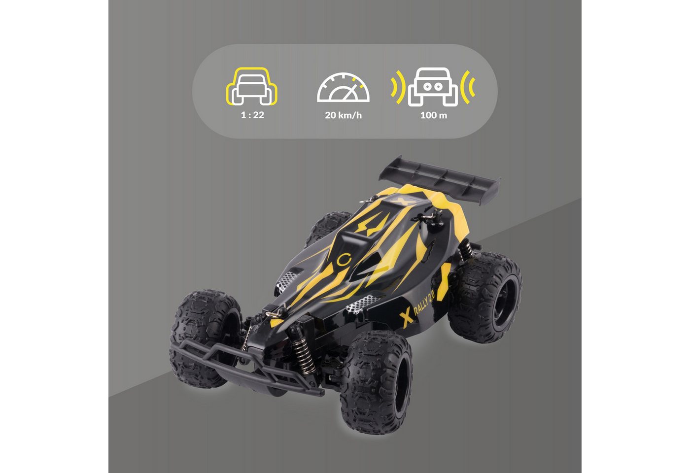 Thumbnail - Overmax RC-Auto X-RALLY 2.0 (Set, RC-Auto Rally 2.0, Controller 2x Batterie, USB, Gebrauchsanweisung), TÜV 20 km/h 30 m...