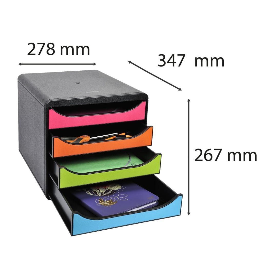 EXACOMPTA Schubladenbox Big-Box Schubladenbox mit Mehrfarbig Laden Harlequin 1 4