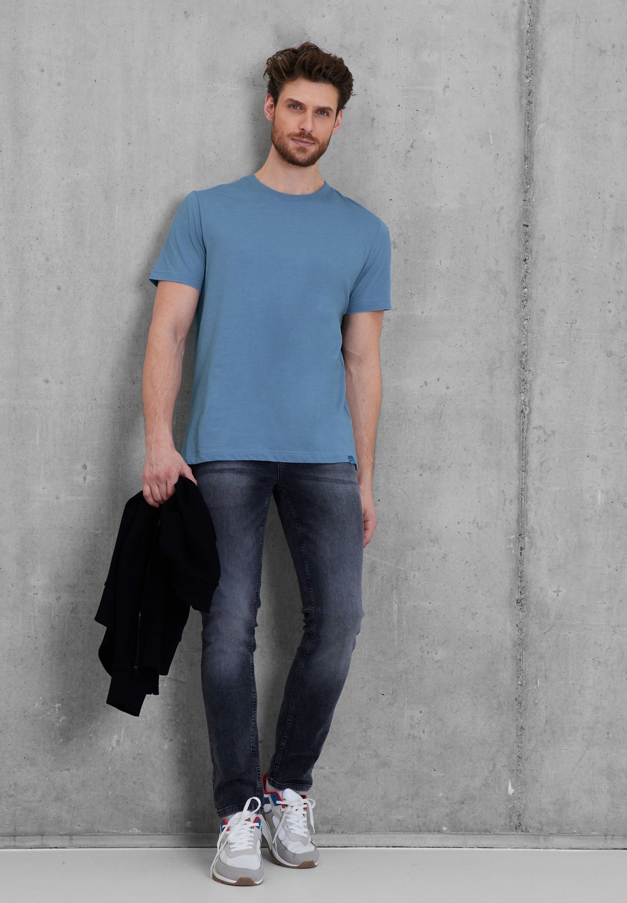 T-Shirt MEN Rundhalsausschnitt STREET ONE smoky blue