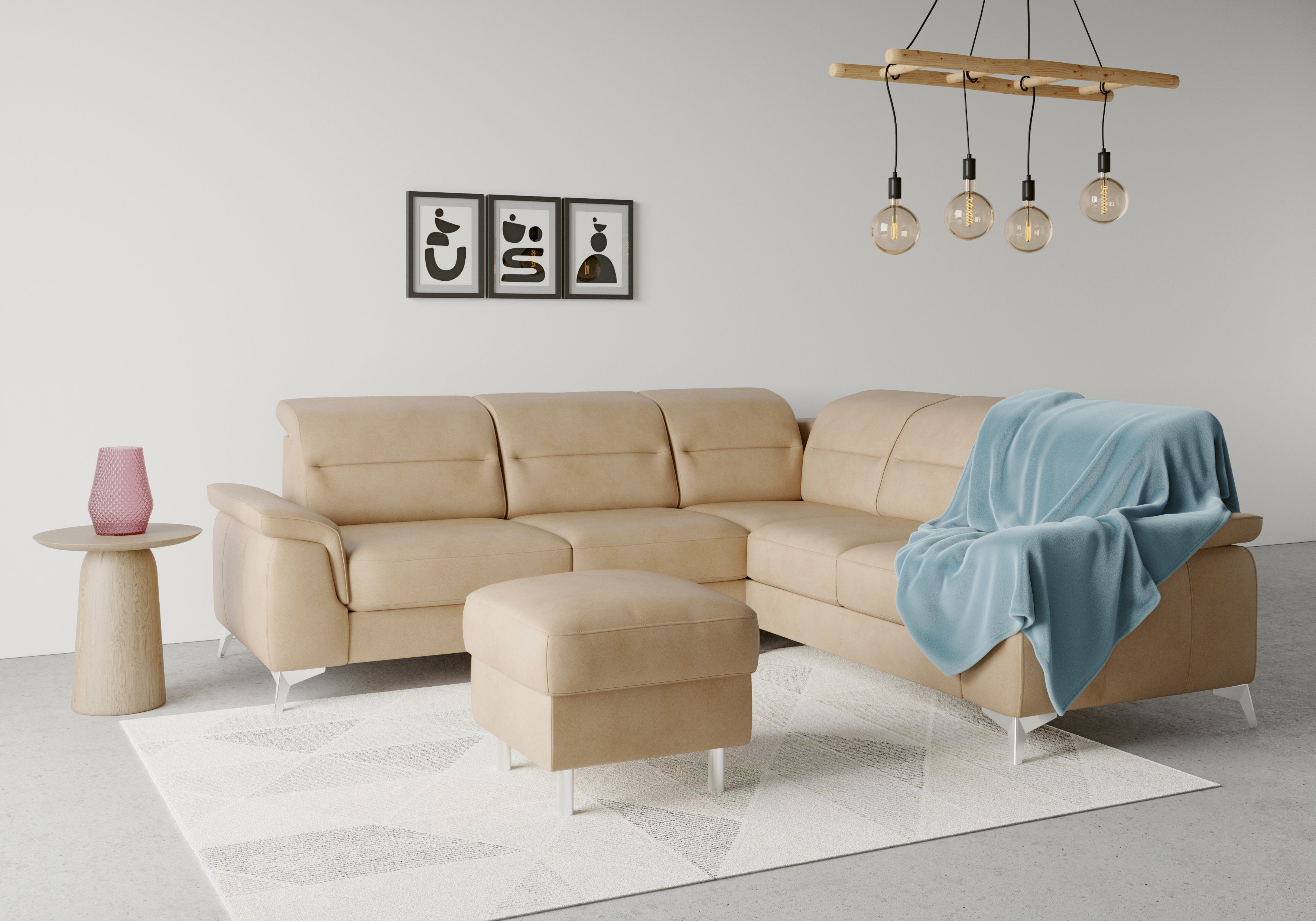 sit&more Ecksofa Sinatra, optional mit Kopfteilverstellung und Armteilfunktion | Ecksofas