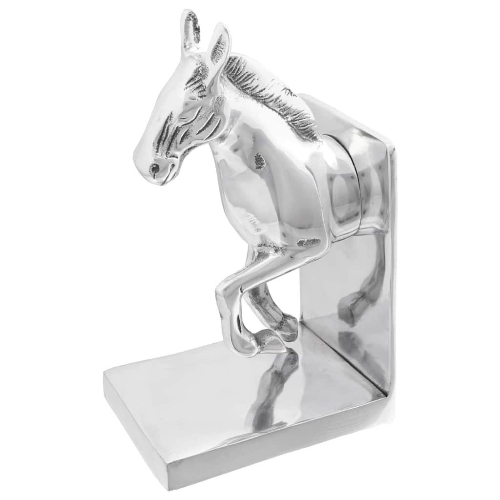vidaXL Buchstütze Buchstützen 2 pcs Silber 11 x 14 x 25 cm Aluminium (2 St)