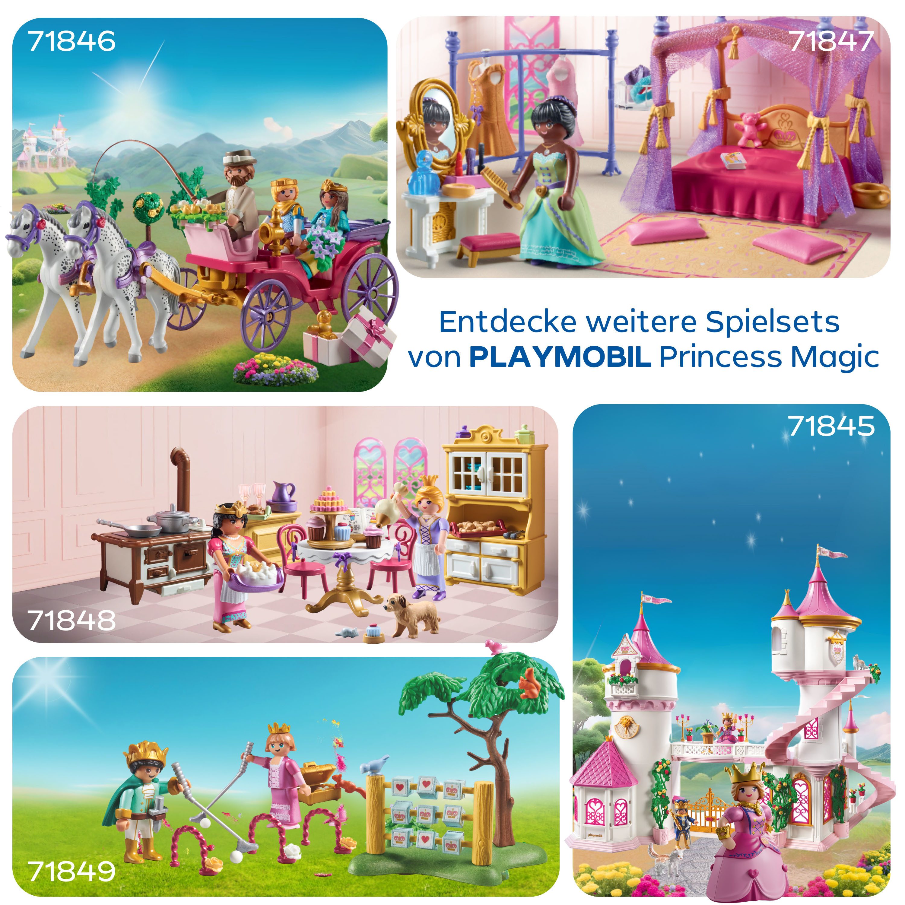 Playmobil® Prinzessinnen-Schlafzimmer mit Ankleide (71847), Princess Magic Konstruktions-Spielset, (57 St), Made in Europe – Bild 5 von 5