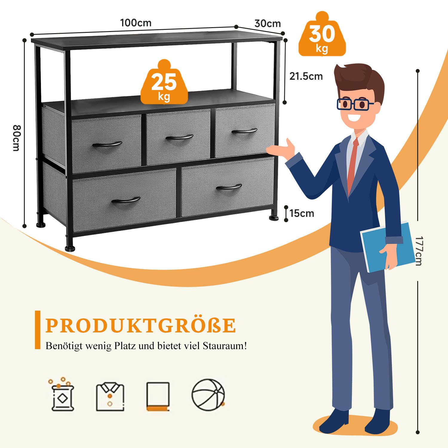 IDEASY TV-Schrank TV-Schrank mit Stauraum,kleiner Entertainment-Center-Medientisch (Geeignet für Wohnzimmer, Flur und Eingangsbereich 100×30×80cm (L×B×T) Frisiertisch & TV-Ständer mit Schubladen,passend für 45-Zoll-Fernseher