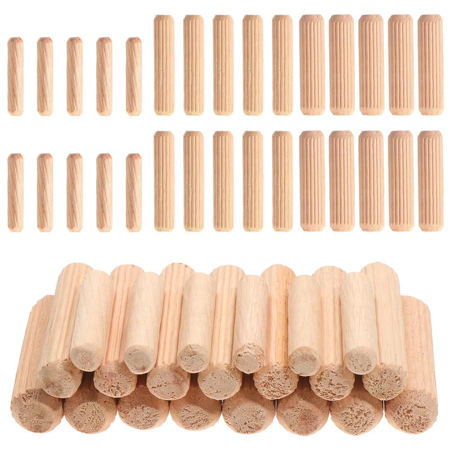 LuxusKollektion Holzdübel Holzdübel Set Riffeldübel Buche 650 Stück 6x30 8x40 10x40 mm, Holz, (650-St)