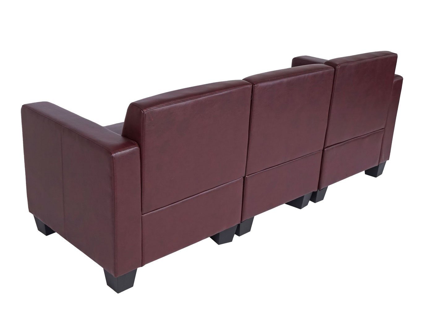 MCW Sofa Set, Verarbeitung, Lounge-Stil, moderner | hochwertige rot-braun Moncalieri-3, rot-braun Polsterung bequeme