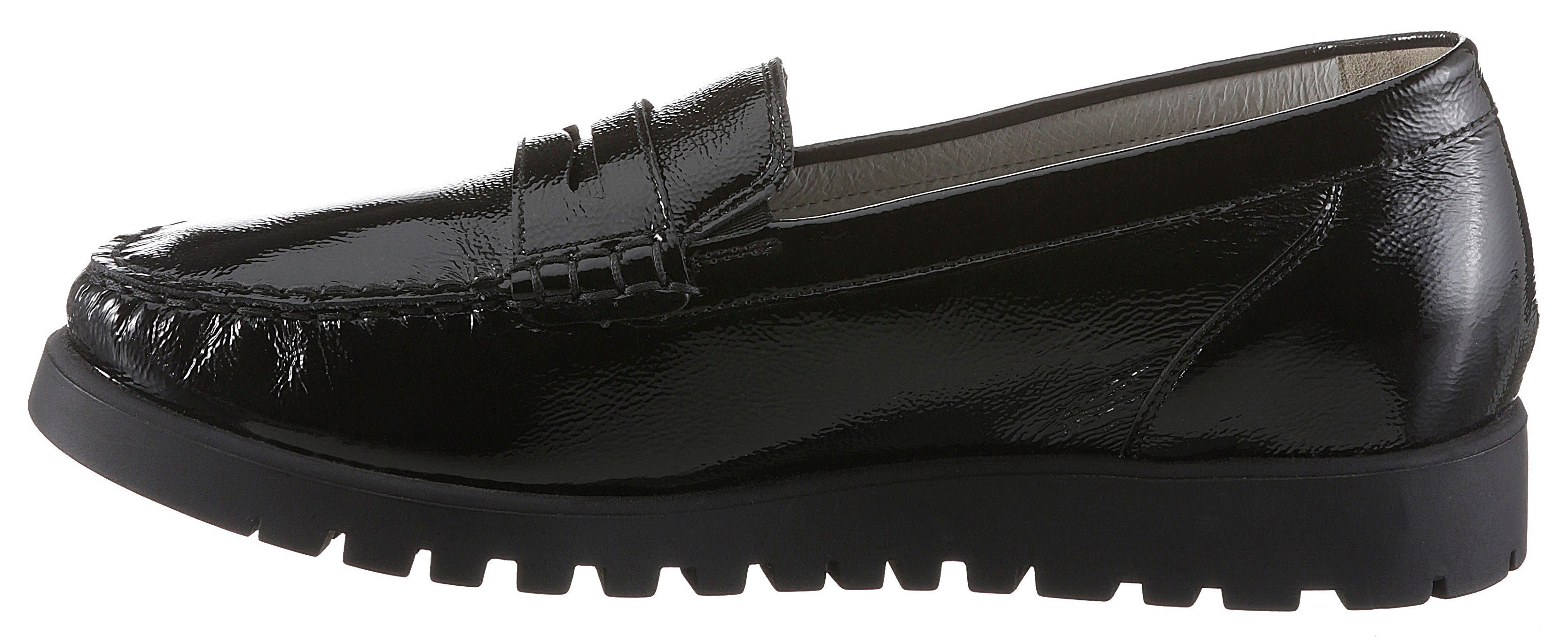 Waldläufer HEGLI Mokassin Slipper, Bequemschuh aus Lackleder, in komfortabler Schuhweite H