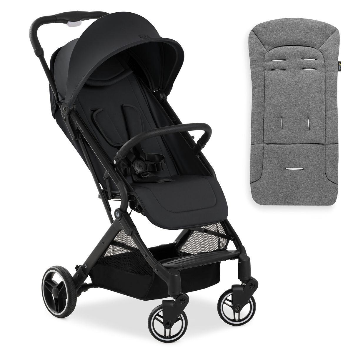 Hauck Sportbuggy Travel N Care Plus - Black, Reisebuggy Sportwagen mit Liegefunktion inkl. Sitzauflage bis 22 kg