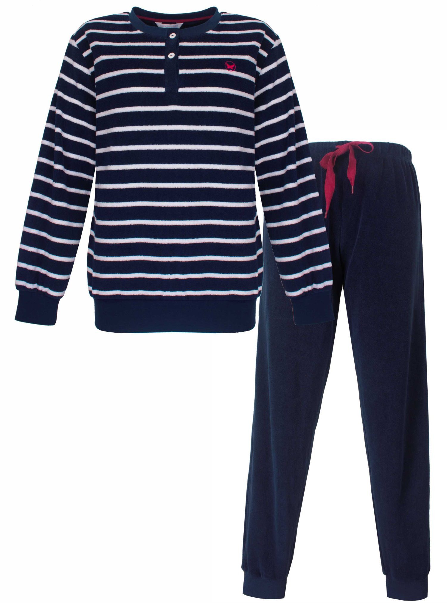 Tenderness Schlafanzug Damen Frottee Schlafanzug (2 tlg) Modisches Design