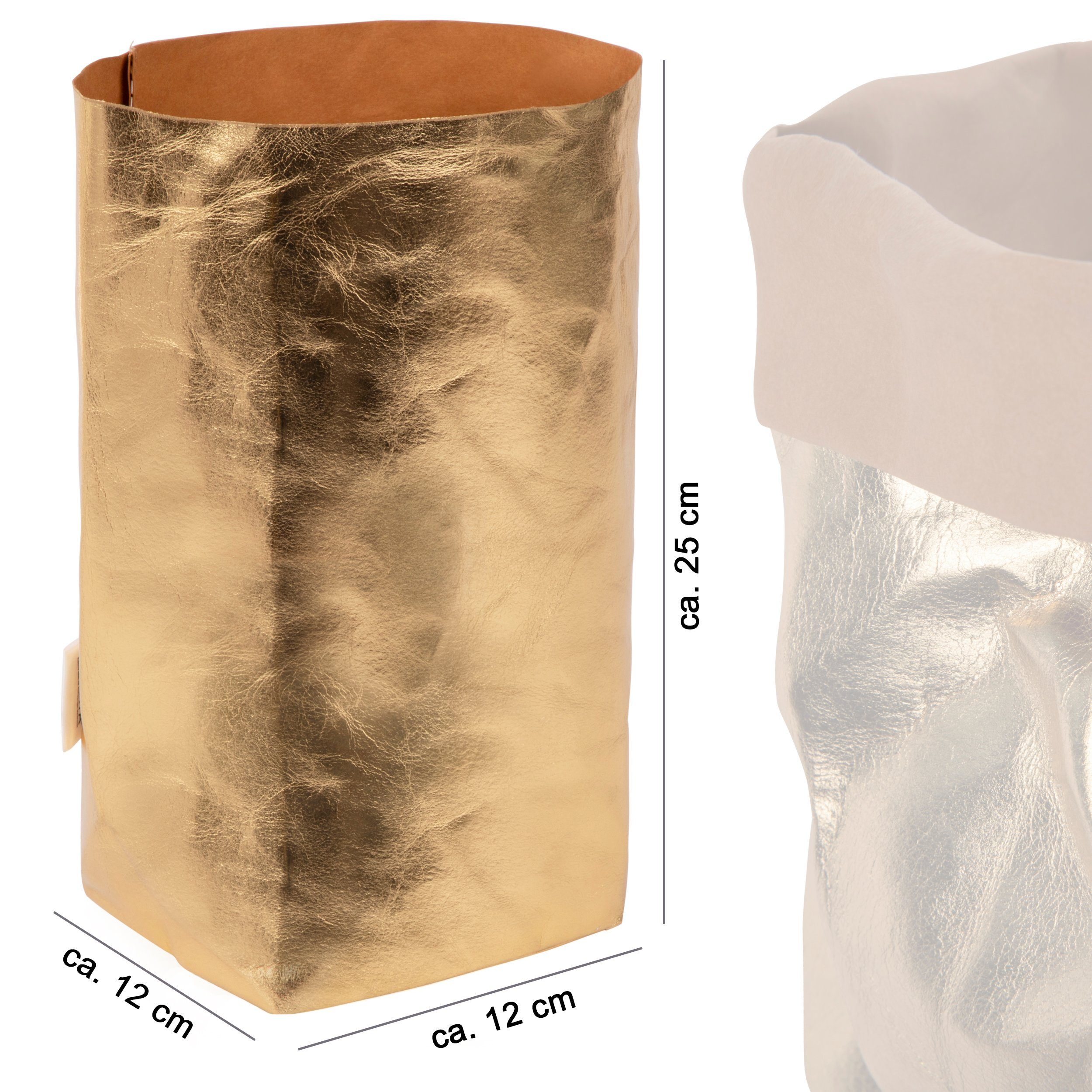 ONVAYA Aufbewahrungskorb Gold, Krempelbox, Dekobox, Geschenkbox waschbar günstig online kaufen