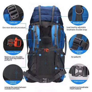 SHG Trekkingrucksack ⌂ Tourenrucksack Alpinrucksack Wanderrucksack Bergsteigerrucksack (Trekkingrucksack Hochtourenrucksack Freizeitrucksack, Farbe: Rot, Rucksack Sportrucksack Reiserucksack Kletterrucksack), Rucksack Sportrucksack Reiserucksack Kletterrucksack